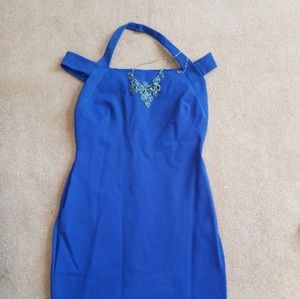 Blue Ralph Lauren off-shoulder/halter sheath dress